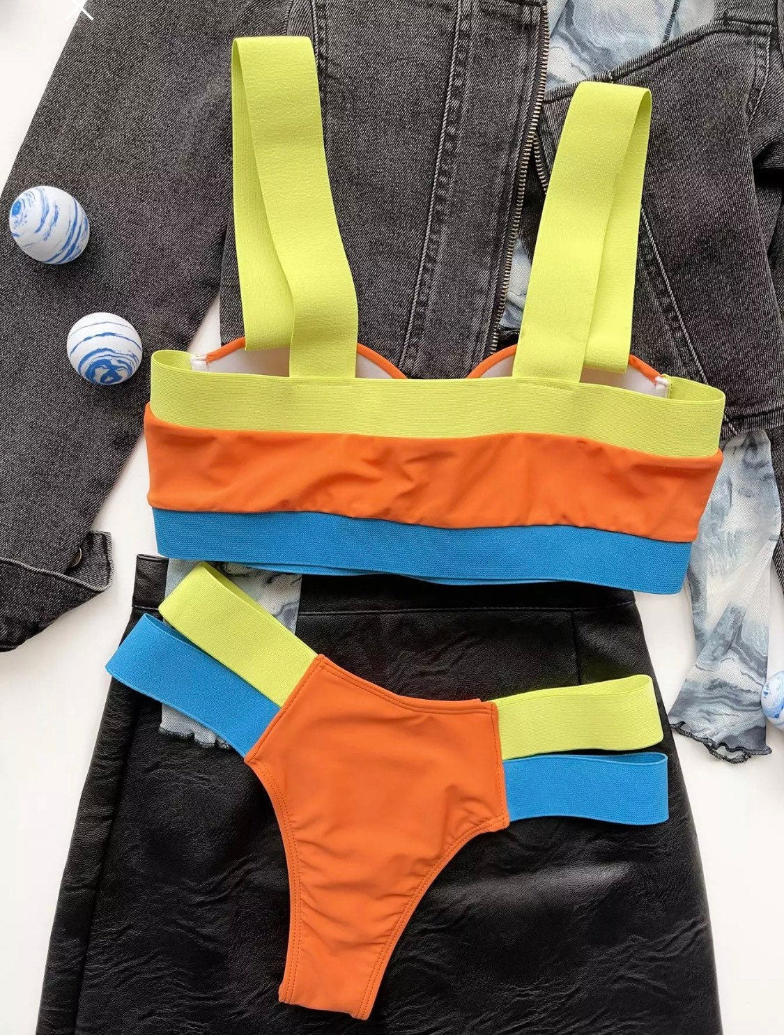 Swimwear, Bikini, Fashion Swimwear, Neon Swimwear