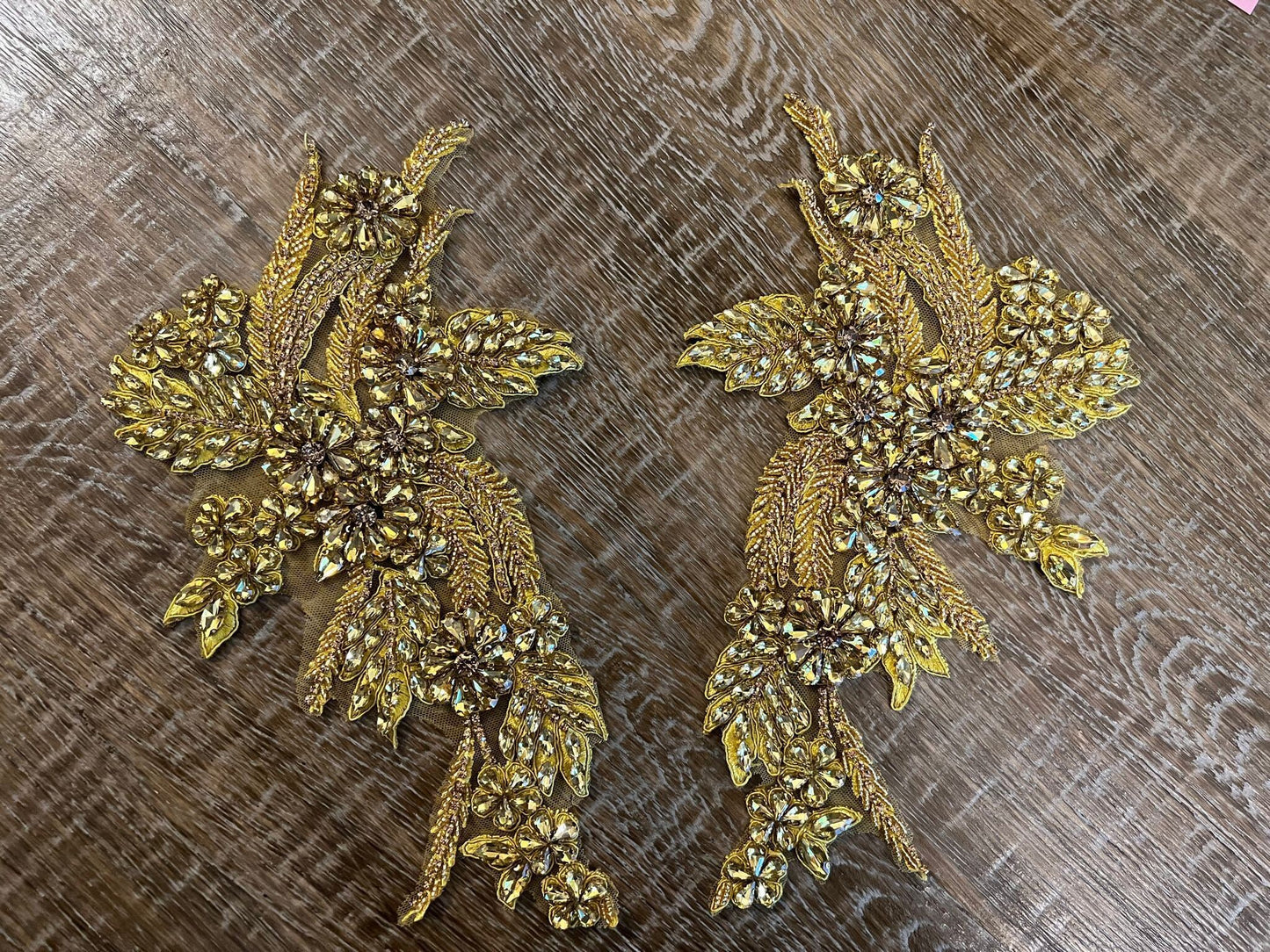 Pair of Jewel Beaded Trim 26cmx16cm