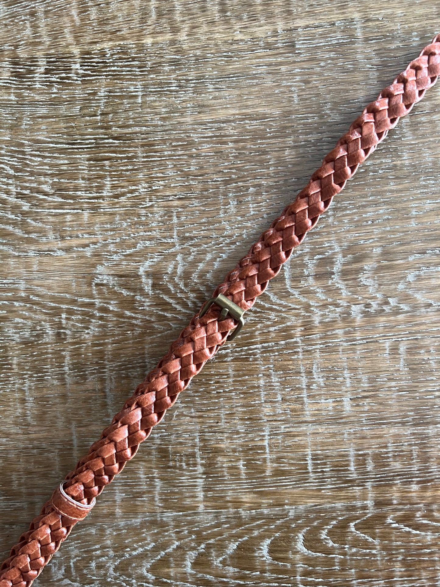 Tan Faux Leather Plaited Belt