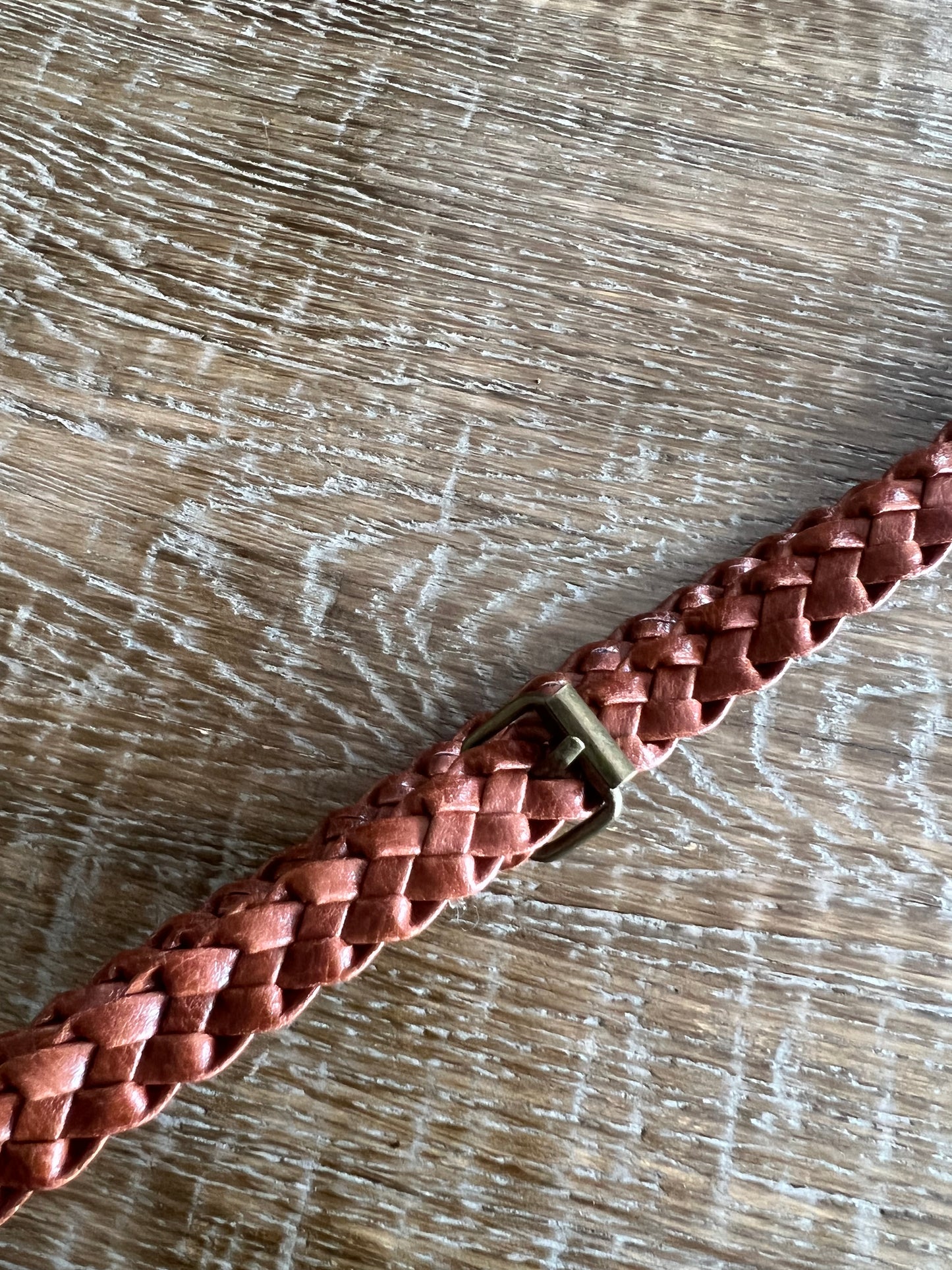 Tan Faux Leather Plaited Belt