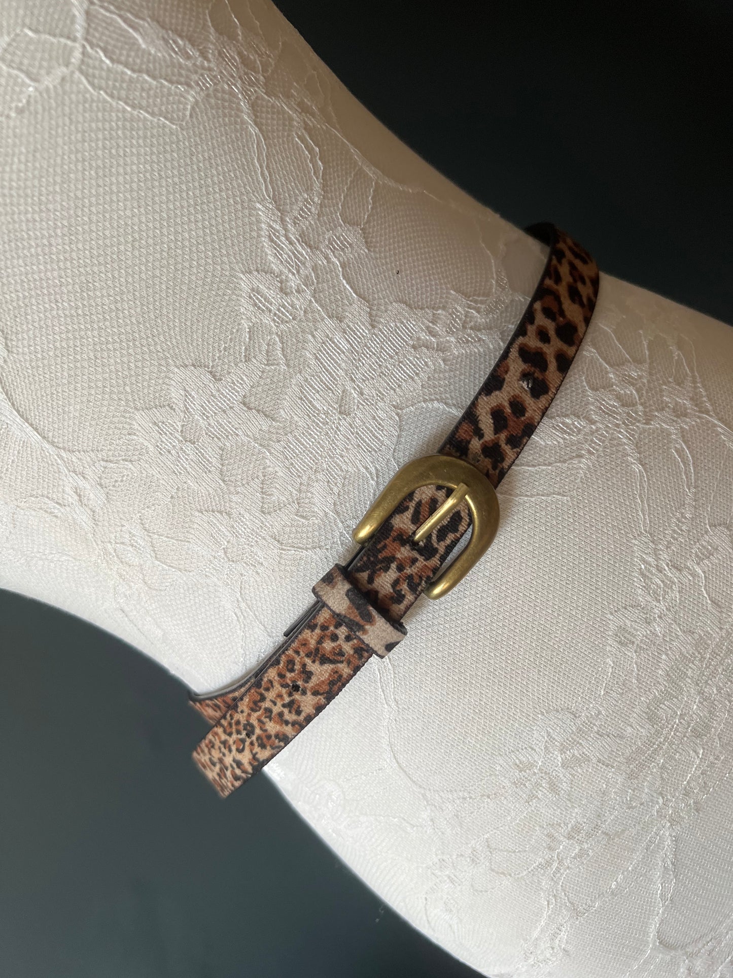 Animal Print Suedette Belt