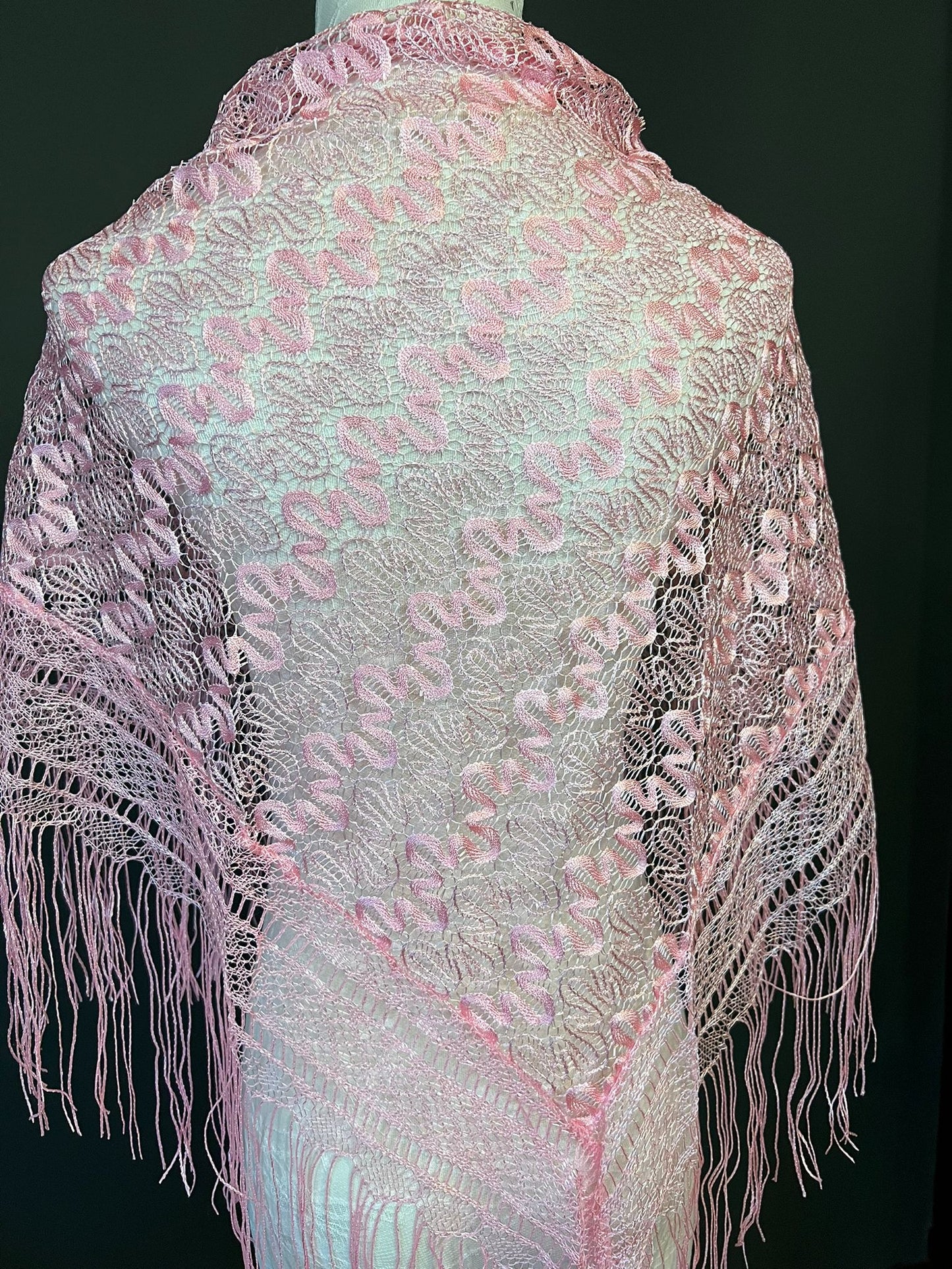 Shawl, Poncho Style Shall, Pink, Soft High Quality