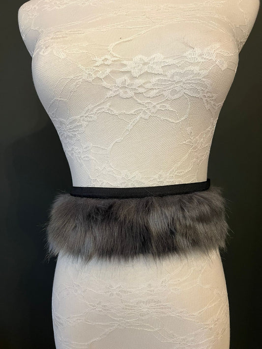 8cm Wide, Faux Fur Trim, Sew on Faux Fur, Grey Fur Trimming