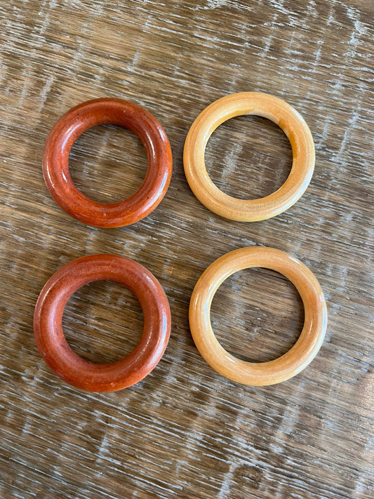 2” Size, Real Wood Rings, Wooden Rings, Red Wood, Mid Wood, Natural Wooden Rings, 5cm