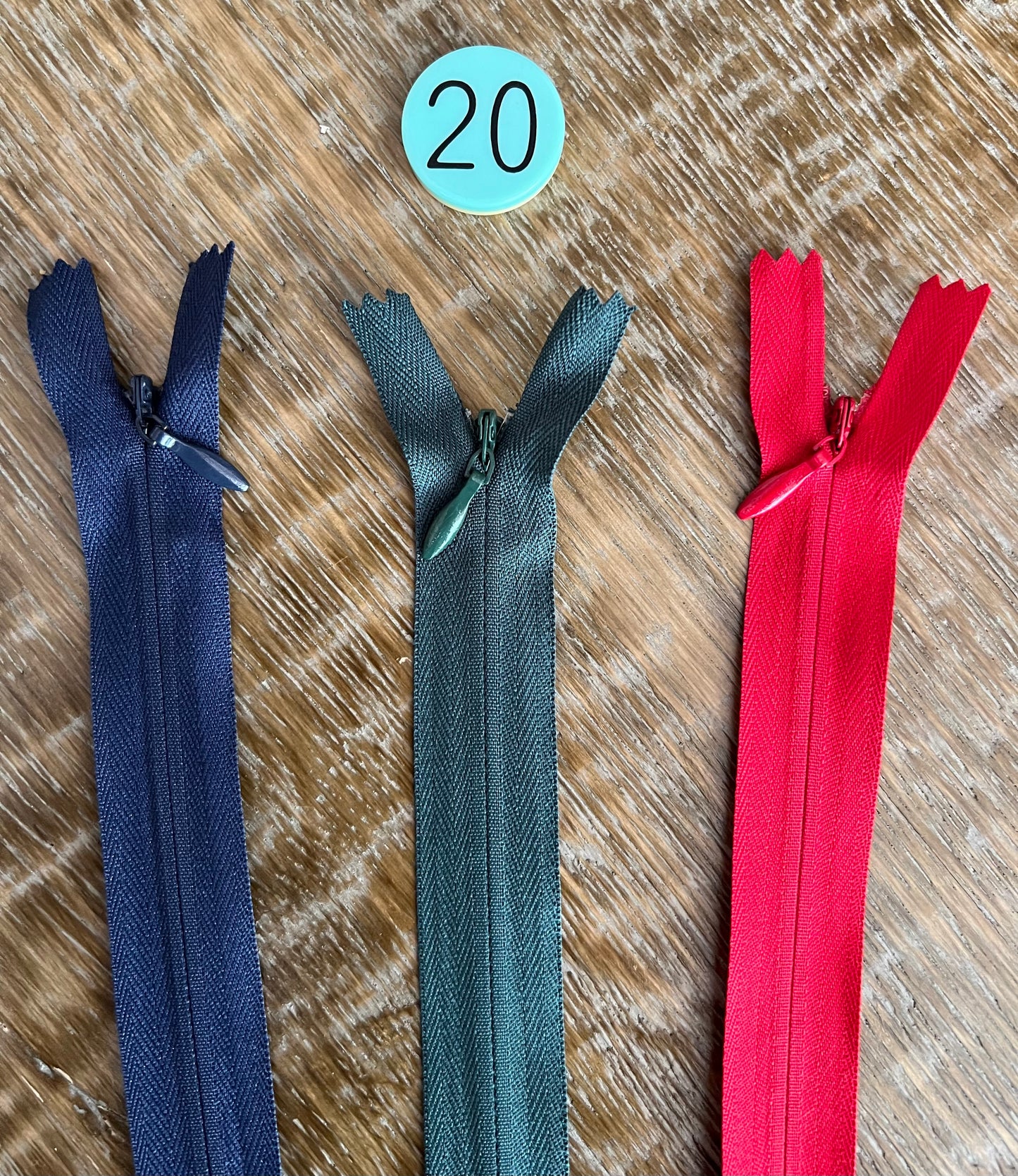 Coloured Concealed Zips